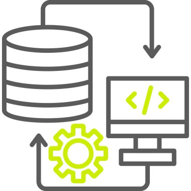 veritabanı. Web simgesi basit illüstrasyon