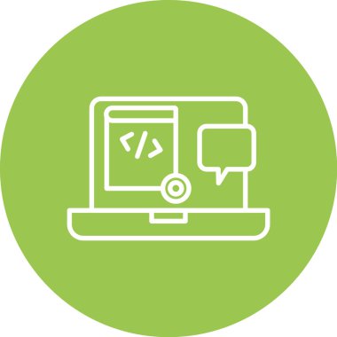 Kodlama. Web simgesi basit illüstrasyon