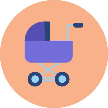 Bebek arabası. Basit resimleme