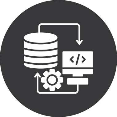 beyaz arkaplan üzerindeki veritabanı vektör çizimi