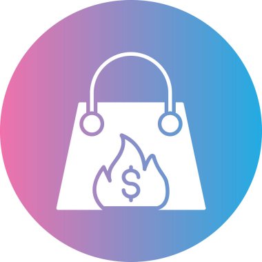 Çanta simgesinin vektör illüstrasyonu