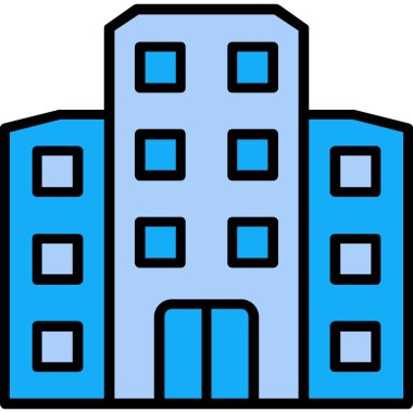 Bina. Web simgesi basit illüstrasyon