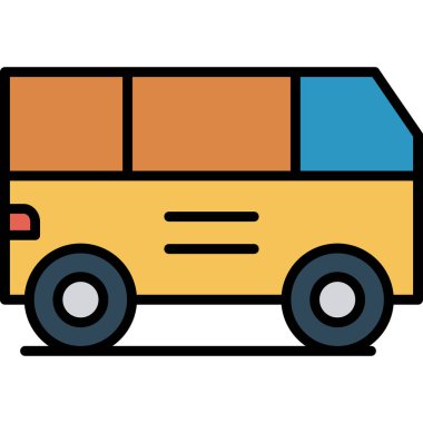 Otobüs. Web simgesi basit illüstrasyon