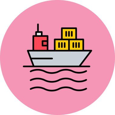 Gemi simgesi, vektör illüstrasyonu