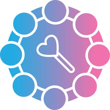 Aşk kalp ikonu vektör illüstrasyonu