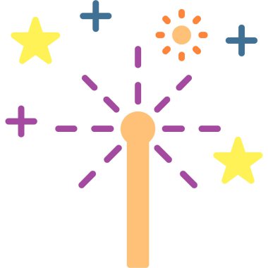 Havai fişekler. Web simgesi basit illüstrasyon