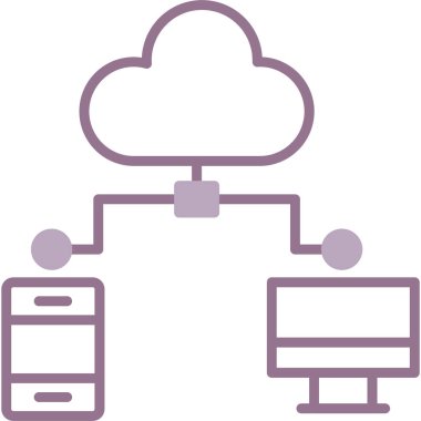 sunucu bulut hesaplama ağ simgesi ana hat biçiminde
