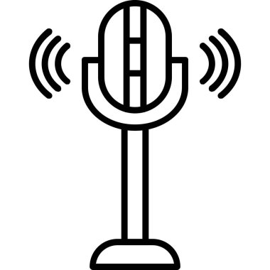 Podcast ikonu. Web için mikrofon vektör simgesinin özet çizimi
