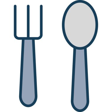 kaşık ve çatal vektör tasarımı çizimi