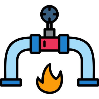 Gaz ocağı. Basit resimleme
