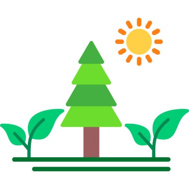 ağaç simgesi vektör illüstrasyonu