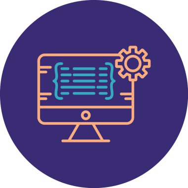 Dizüstü bilgisayar simgesinin vektör çizimi