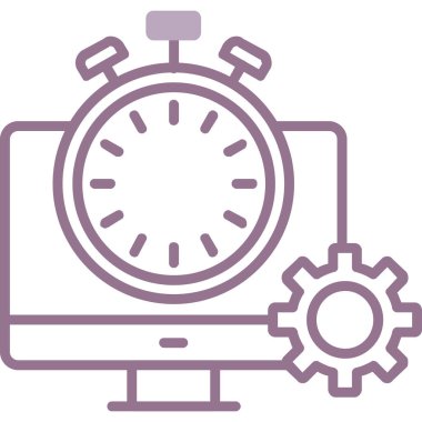 Bir saat simgesinin vektör illüstrasyonu