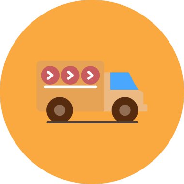 beyaz arkaplanda izole edilmiş trend düz biçimli kamyon simgesi.