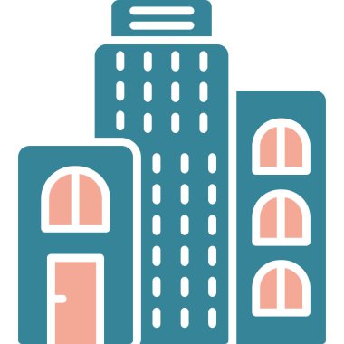 Bina. Web simgesi basit illüstrasyon