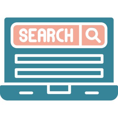 Web arama simgesi vektör illüstrasyonu