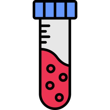 Test tüpü simgesi. Web için test tübü vektör simgelerinin özet çizimi