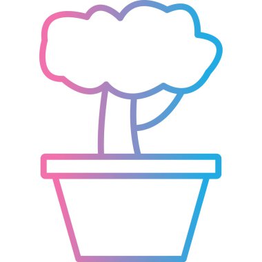 Bir ağaç simgesinin vektör illüstrasyonu