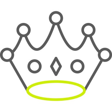 Taç vektör simgesi. biçim düz simge, eko yeşil renk, yuvarlak açılar, beyaz arkaplan