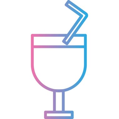 Kokteyl ikonu vektör illüstrasyonu