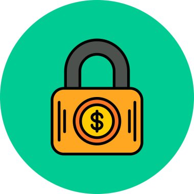 Kilit. Web simgesi basit illüstrasyon