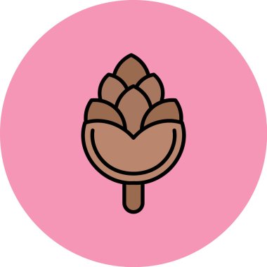 Bir çiçek simgesinin vektör illüstrasyonu