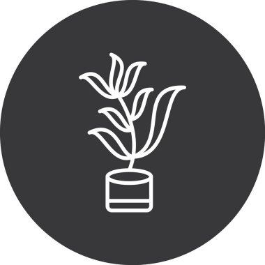 bitki saksısı simgesi, vektör illüstrasyonu