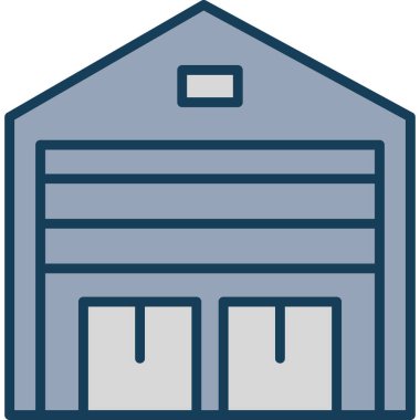 depo inşa simgesi doldurulmuş ana hatlar biçiminde