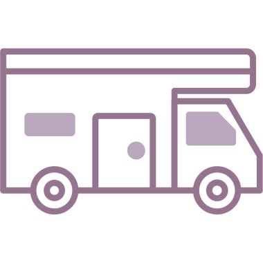 dağıtım kamyonu vektörü ince çizgi simgesi