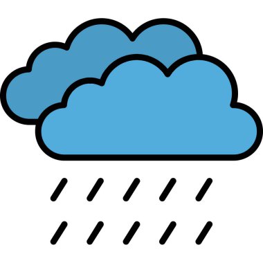 Yağmur bulutu vektör çizgisi simgesi