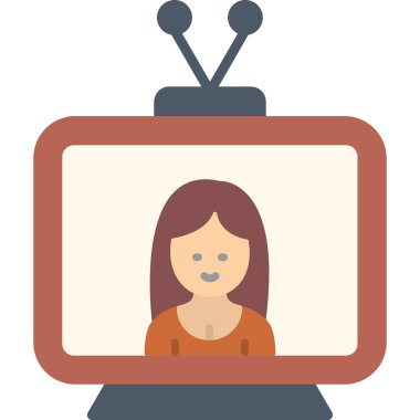 Kadın vektör illüstrasyon tasarımlı video kamera