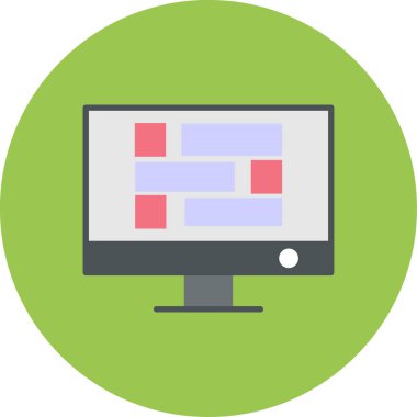 bilgisayar izleme simgesi, vektör illüstrasyonu