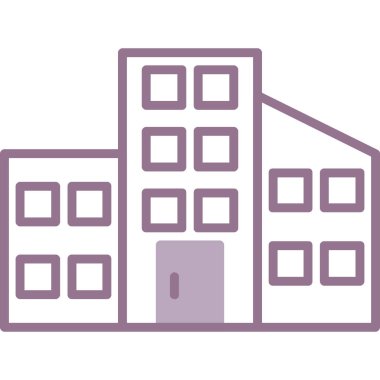 Binalar renkli vektör simgesi