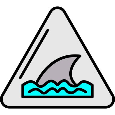 Köpekbalığı simgesi vektör illüstrasyonu