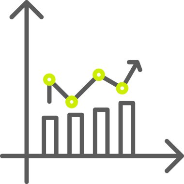 Düz tasarımda bar grafiği vektör simgesi