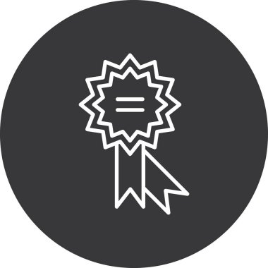 ödül madalyası ikonu, ödül madalyası, ödül işareti, vektör illüstrasyonu, beyaz arkaplanda