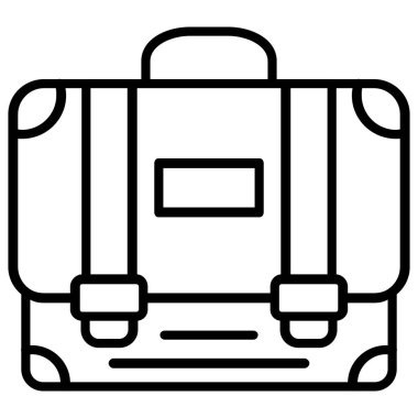 Bavul simgesi. Web için bavul vektör simgelerinin özet çizimi