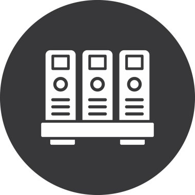 sunucu glyph düz vektör simgesi