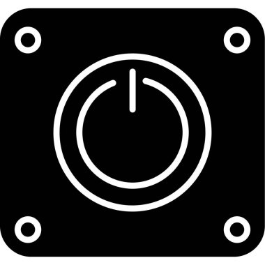Elektrik düğmesi simgesi siyah arkaplanda izole edildi