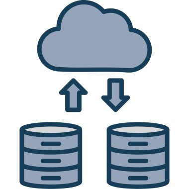 bulut depolama ikonu vektör illüstrasyonu