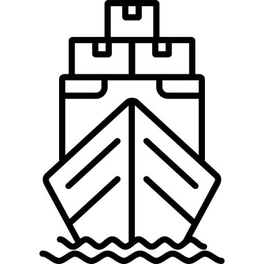 Gemi simgesi, vektör illüstrasyonu