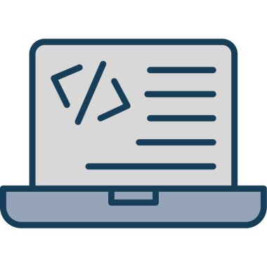 Kodlama. Web simgesi basit illüstrasyon