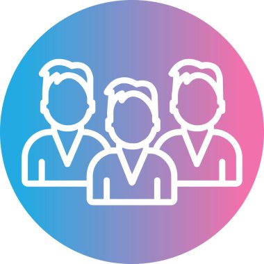 takım insanları simgesi, basit vektör illüstrasyonu