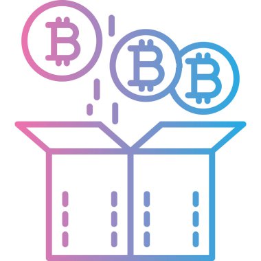 Bitcoin kutusu simgesi modern vektör illüstrasyonu