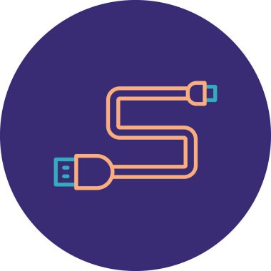 Kablo. Web simgesi basit illüstrasyon