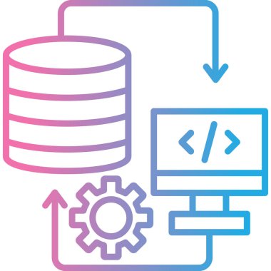 Sunucu. Web simgesi basit illüstrasyon