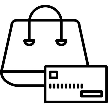 Alışveriş poşeti simgesi, taslak biçimi