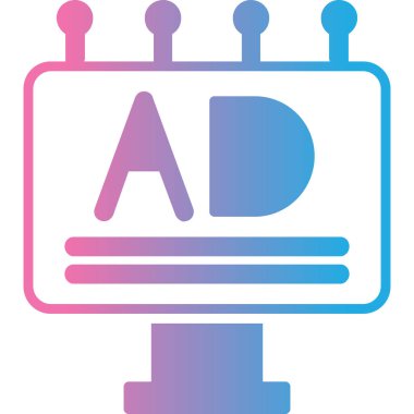reklam reklam pazarlama simgesi ana hatları biçiminde