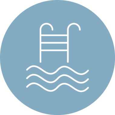 yüzme havuzu simgesi modern vektör illüstrasyonu