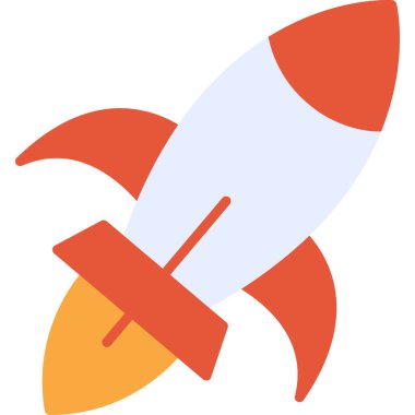 Roket. Web simgesi basit illüstrasyon